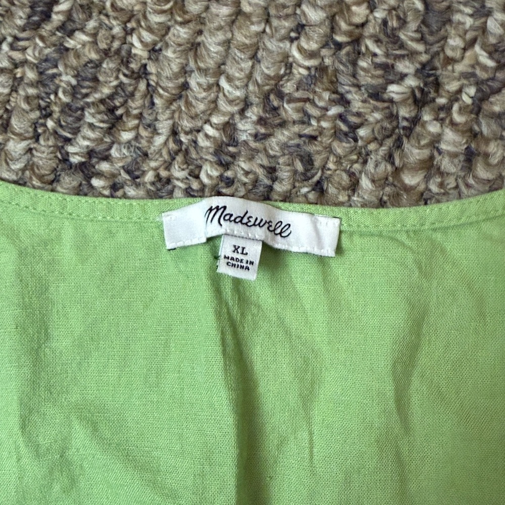 Madewell Green Sleeveless Gathered Waist Dress Size XL - Picture 3 of 7